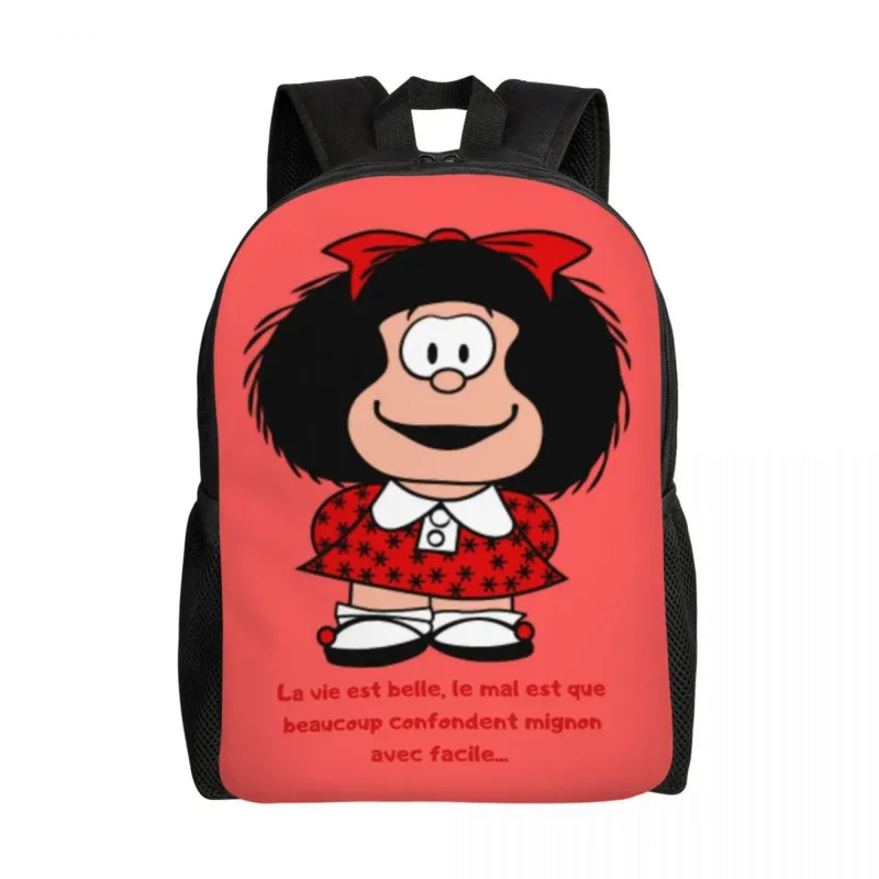 Kawaii Mafalda Рюкзаки для Мужчин Женщин Колледж Школьная Сумка Для Студентов Подходит Для 15-Дюймового Ноутбука Quino Argentina Мультяшные Сумки