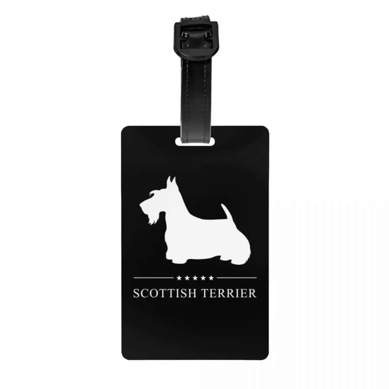 Багажная бирка с именем шотландского терьера, идентификационная этикетка Scottie Dog Privacy Cover для дорожной сумки чемодана