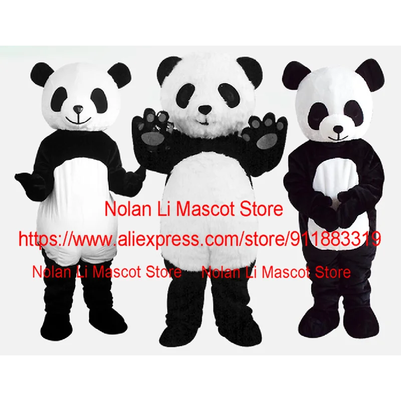 Высококачественная черно-белая одежда-талисман Гигантской панды, плюшевая ролевая игра с большими глазами, рекламная игра для взрослых, подарок 065