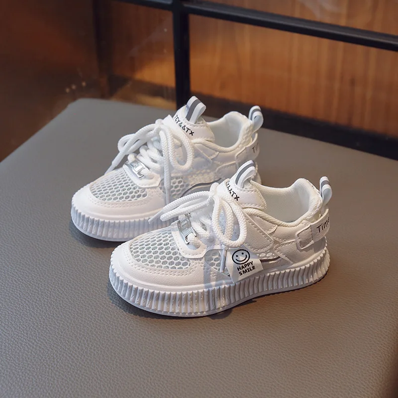 Кроссовки с дышащей сеткой для девочек 2023, летняя спортивная обувь градиентного цвета для маленьких мальчиков, детская повседневная обувь, детские кроссовки с сеткой