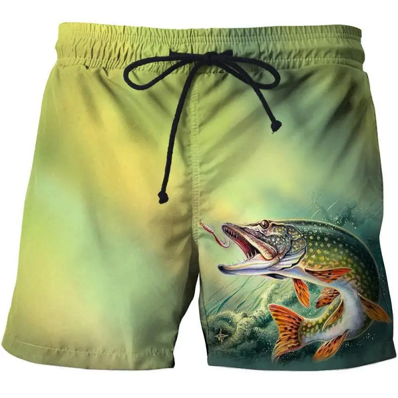 Мужские пляжные шорты Летние шорты Пляжные шорты С графическим принтом Рыбы Удобные быстросохнущие Для ежедневных прогулок на свежем воздухе