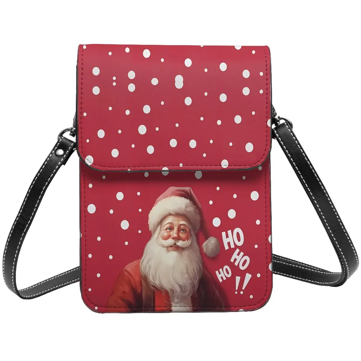 Сумка Санта-Клауса через плечо, Рождественские подарки в горошек, Забавная сумка для мобильного телефона, Кожаные рабочие студенческие сумки, Рождественский подарок